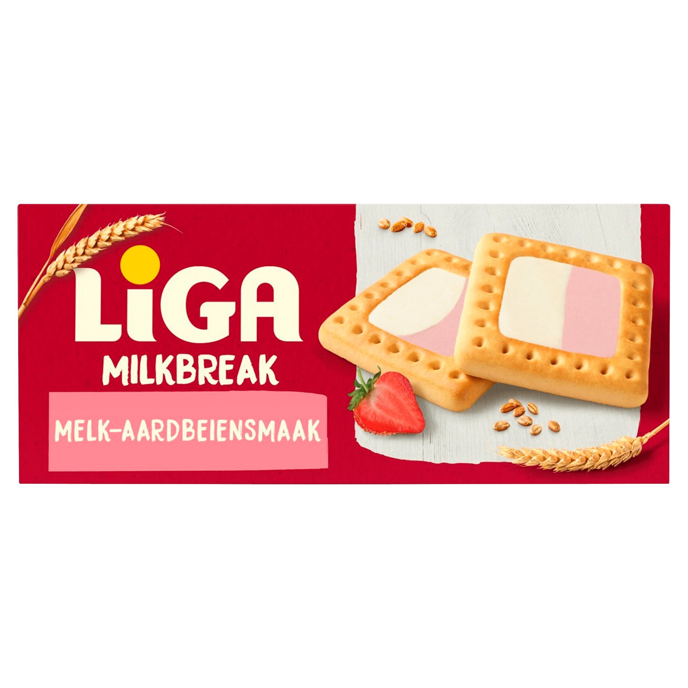 Liga Milkbreak koekjes melk aardbei Pak 245 g