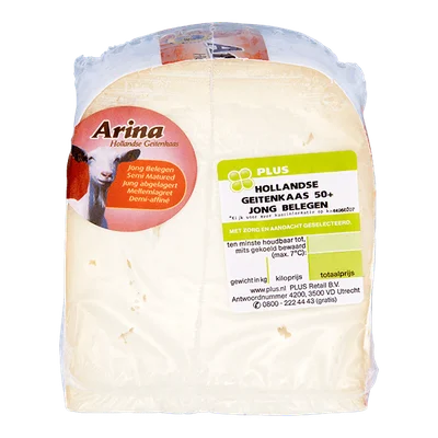 PLUS Klaverland Geitenkaas jong belegen 50+ stuk 310 gram