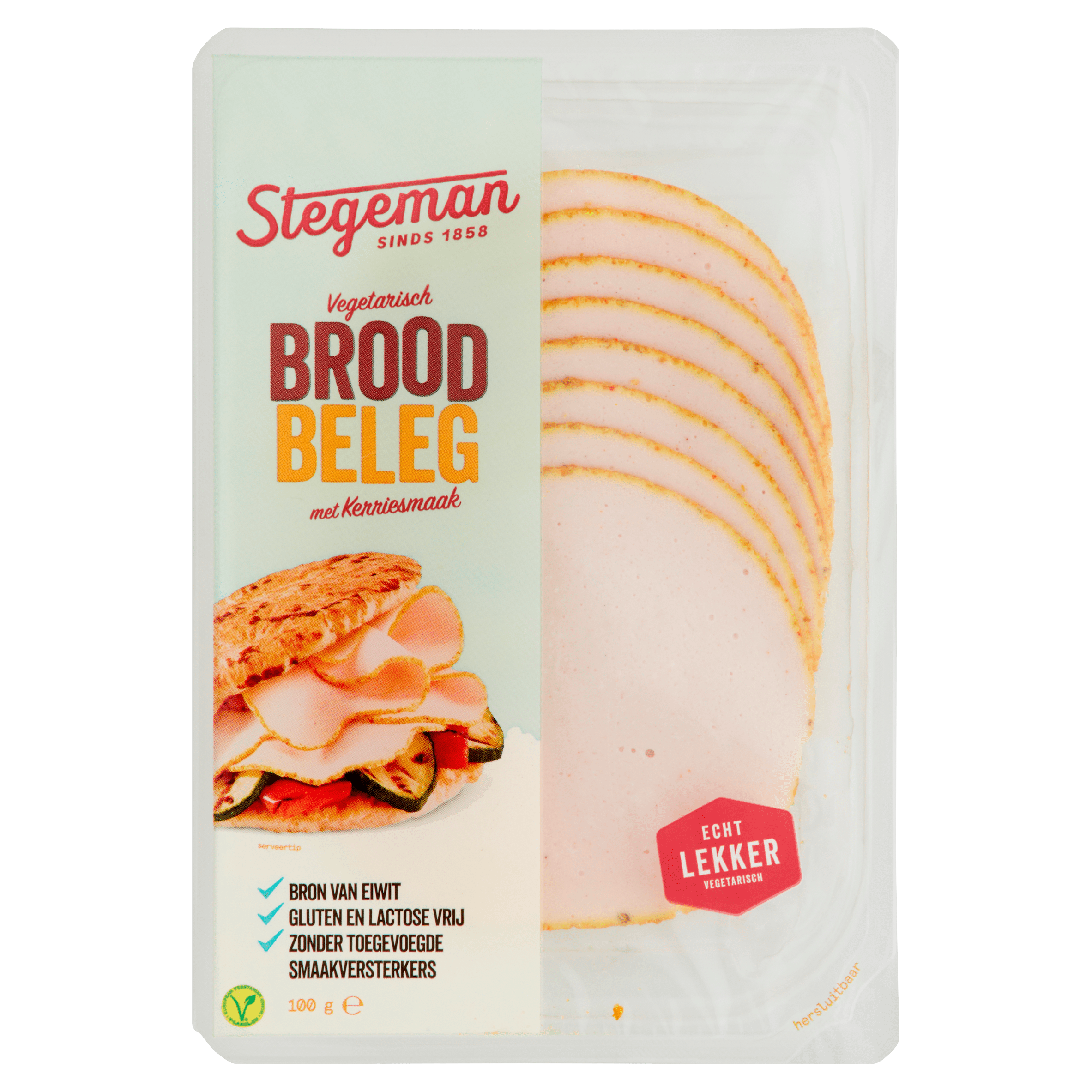 Stegeman Vegetarische plakjes kerrie Tray 100 g