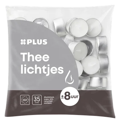 PLUS Theelichten 8 uur Zak 35 st