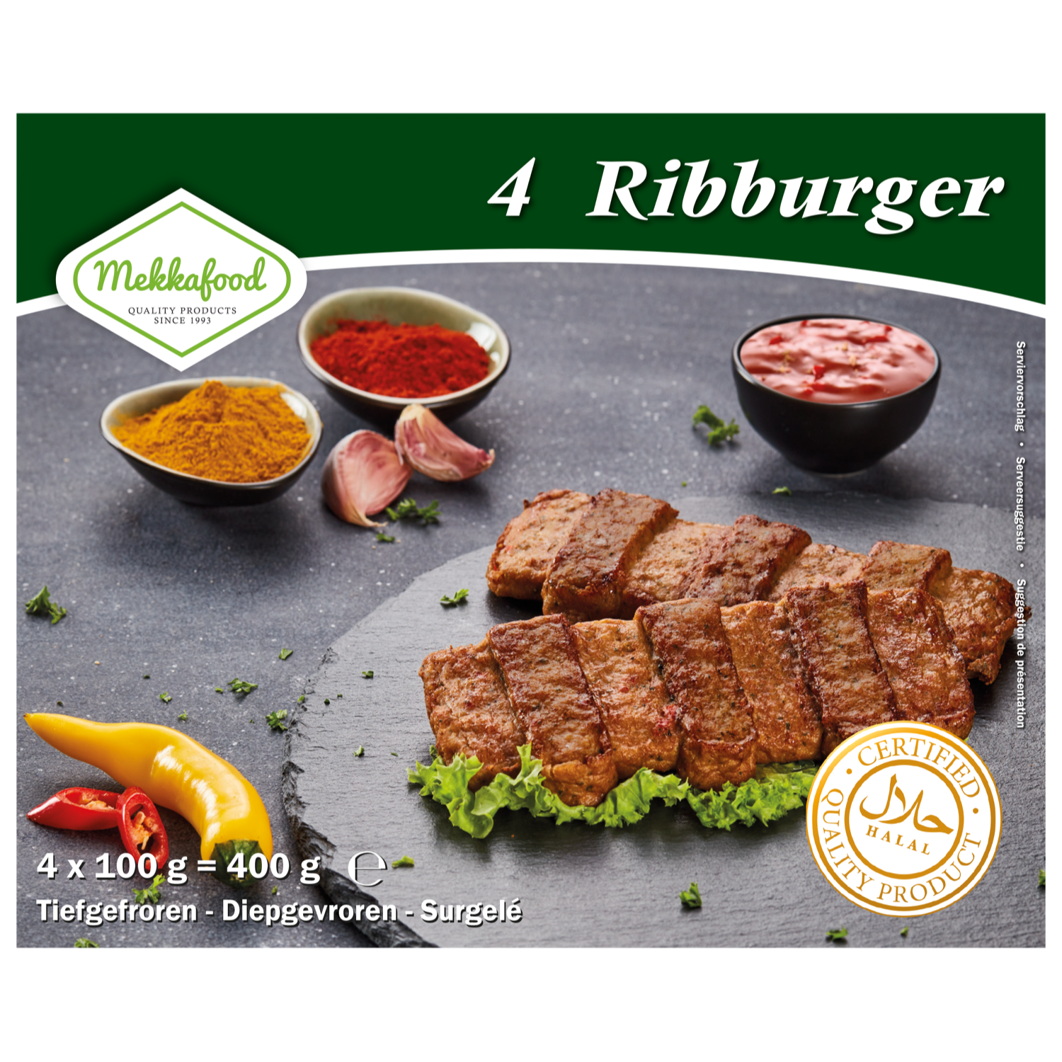 Mekkafood Ribburger Doos 400 g