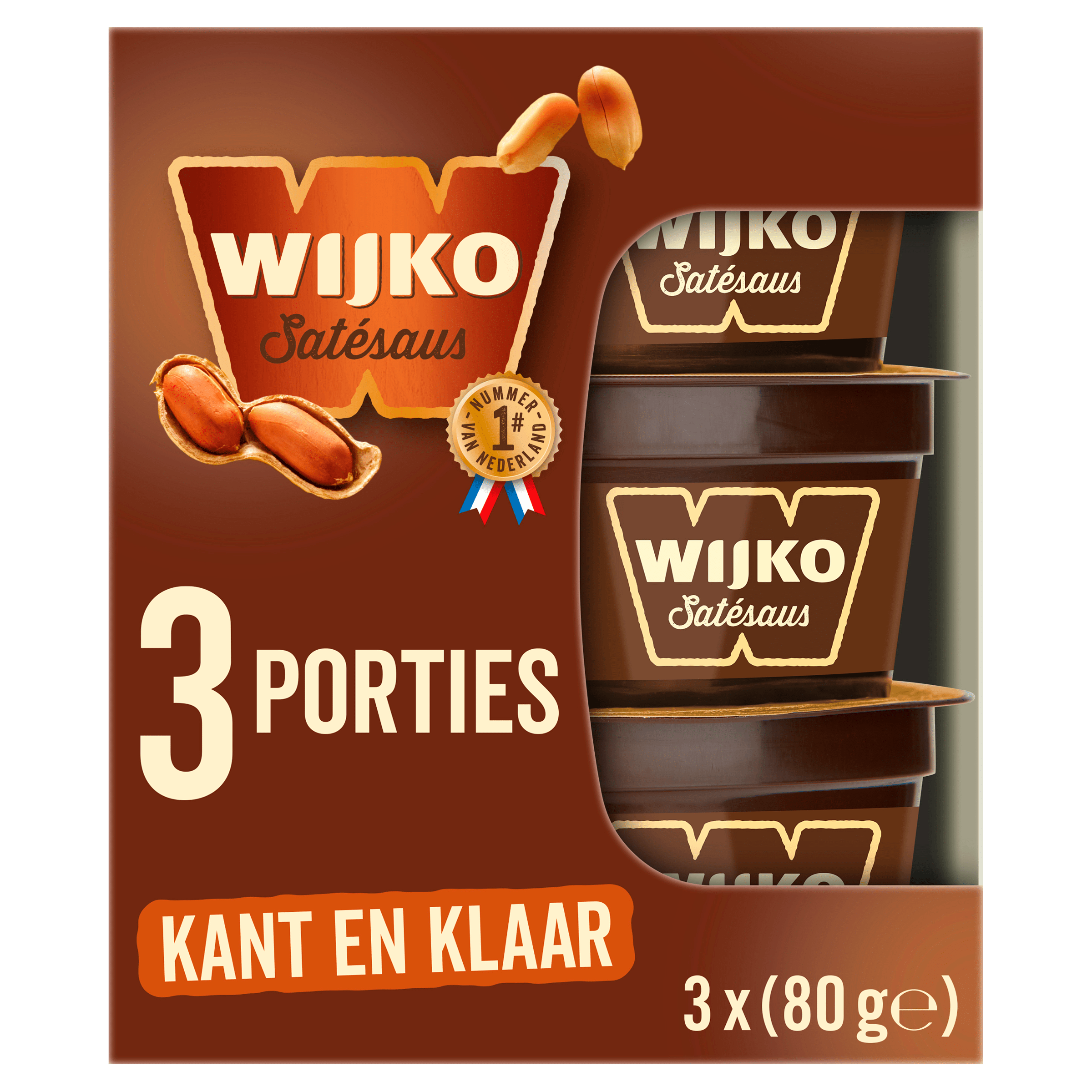 Wijko Satésaus kant &amp; klaar 3-pack Doos 115 g