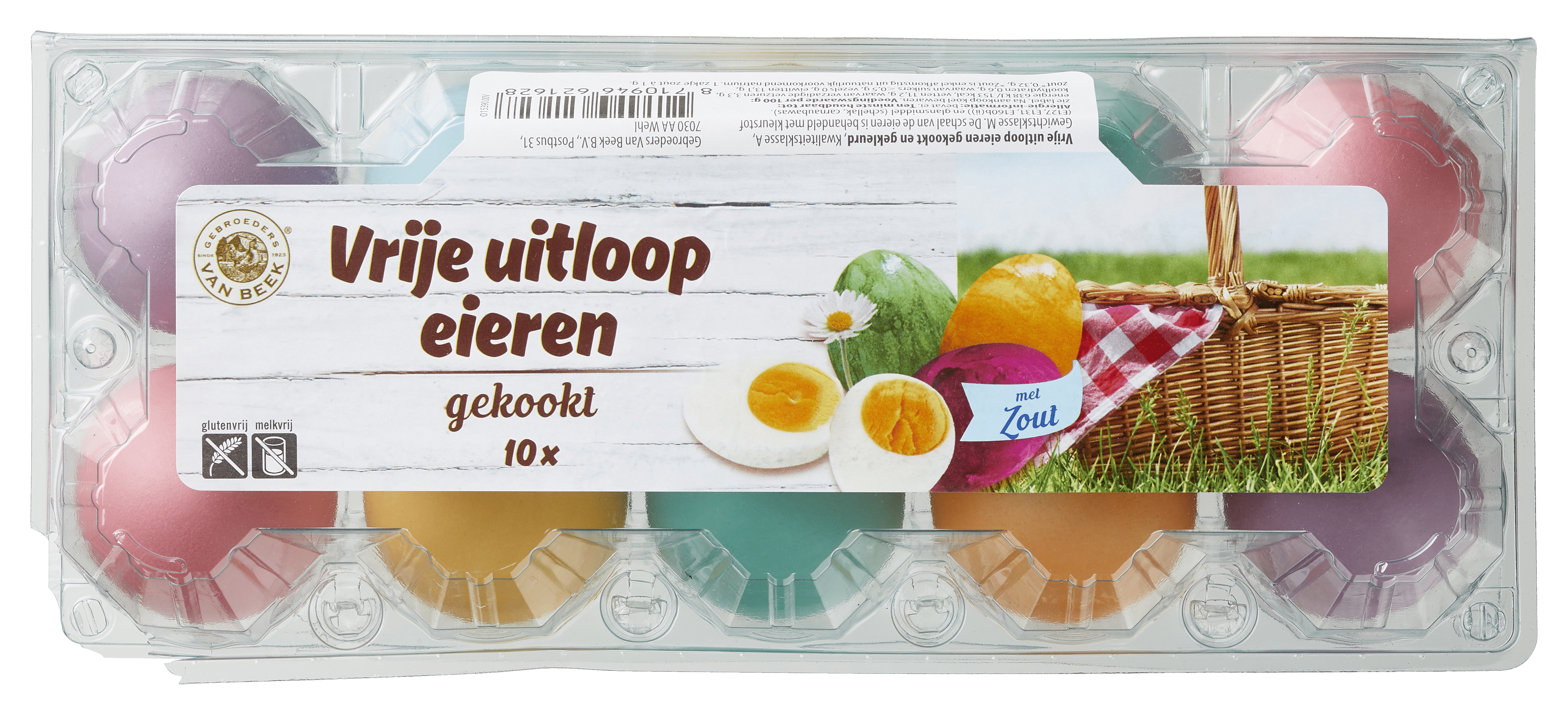 Van Beek Gekleurde gekookte vrije uitloopeieren