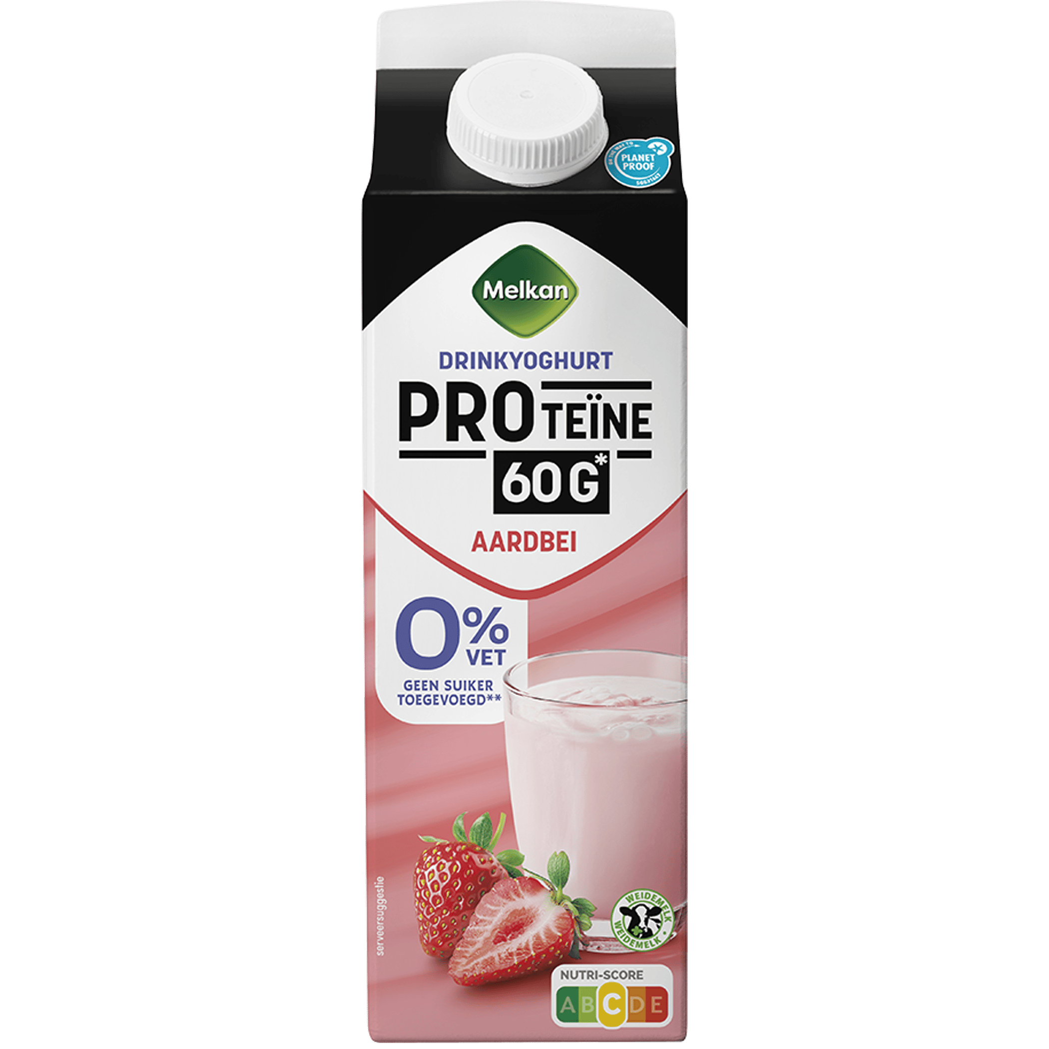 Melkan Drink 0% vet aardbei-kers