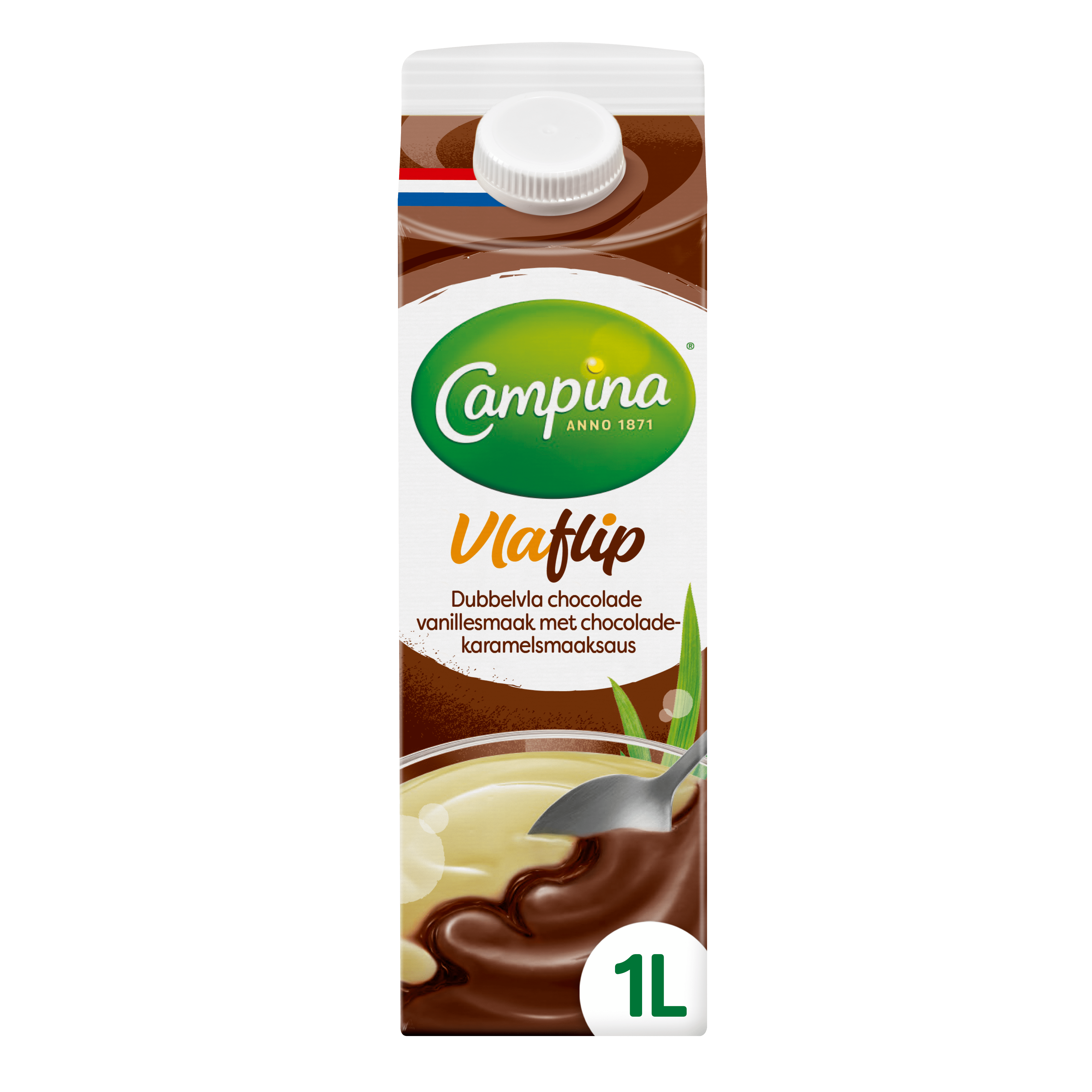 Campina Vlaflip dubbel vanille-choco-karamel