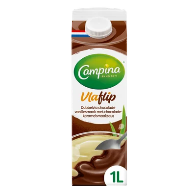 Campina Vlaflip dubbel vanille-choco-karamel