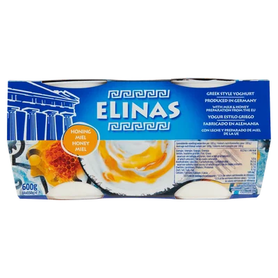 Elinas Griekse stijl yoghurt honing 4-pack