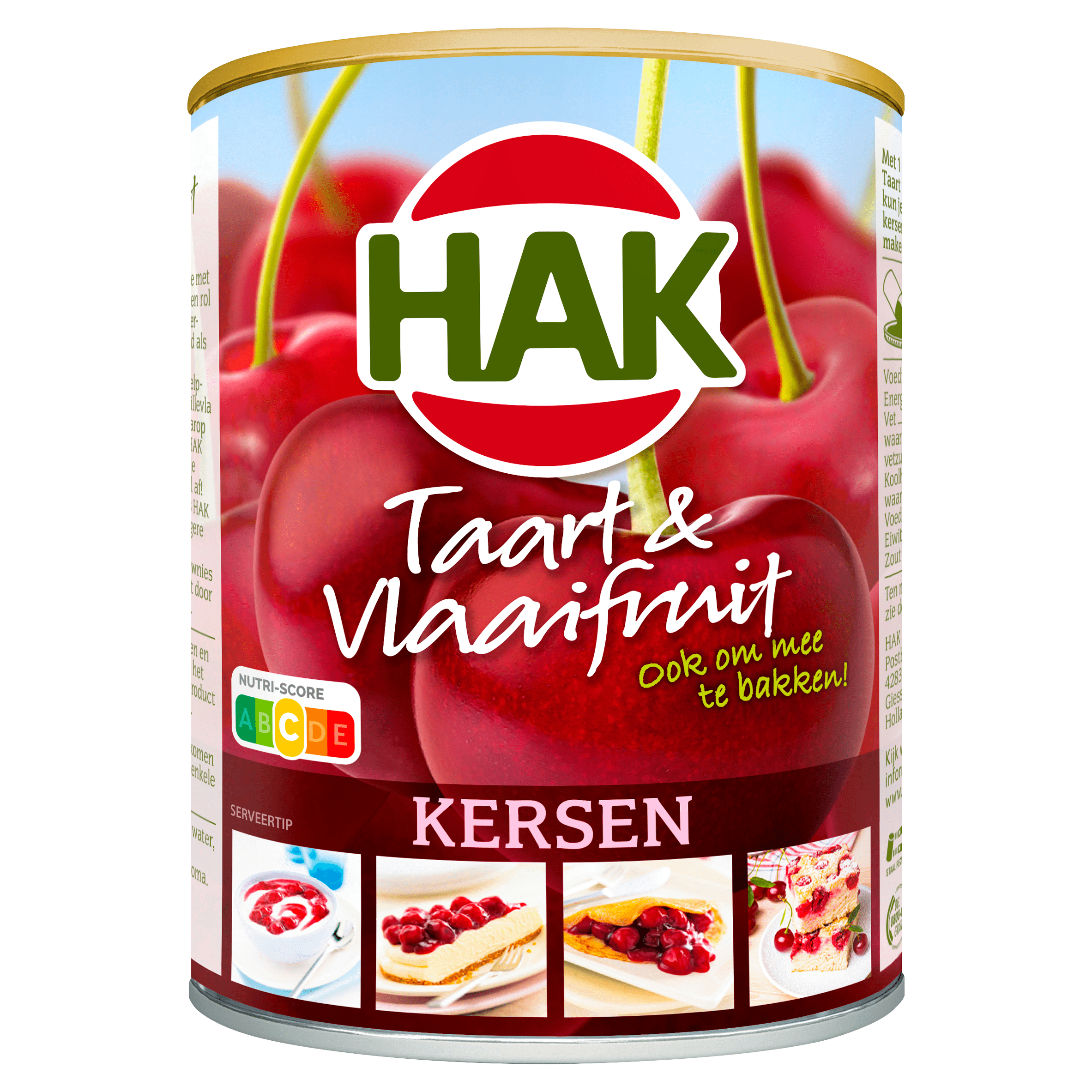 Hak taart en vlaaifruit kersen