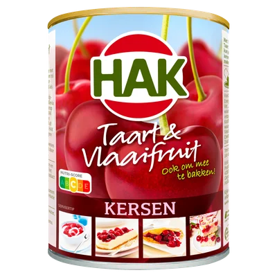 Hak taart en vlaaifruit kersen