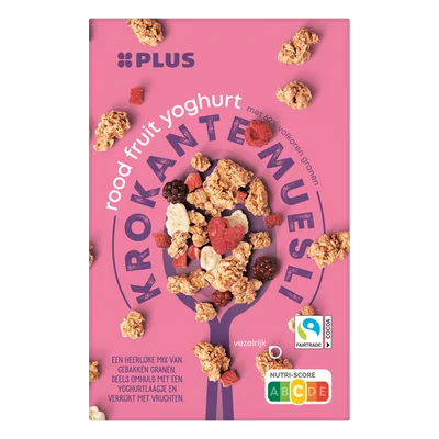 PLUS Krokante muesli rood fruit - yoghurt