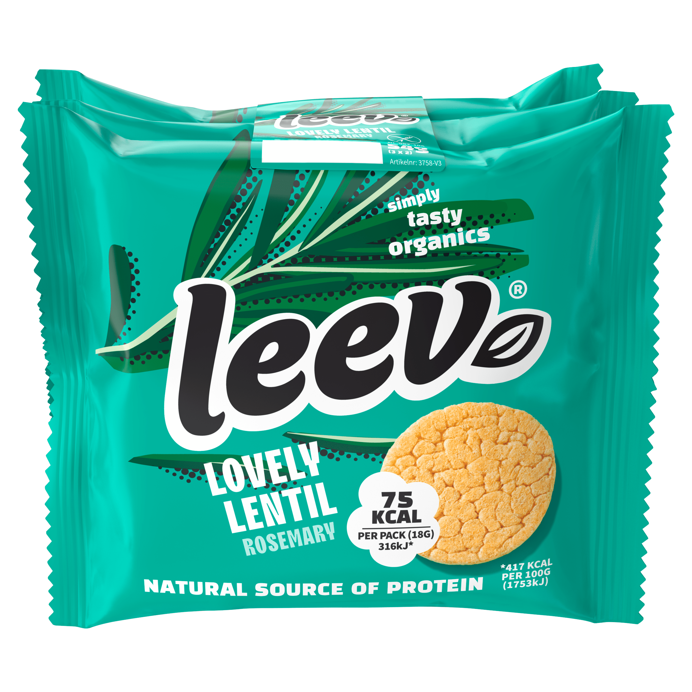 Leev Bio Linzenwafels rozemarijn 2-pack
