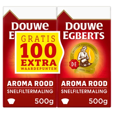 Douwe Egberts Aroma rood filterkoffie dubbelpak