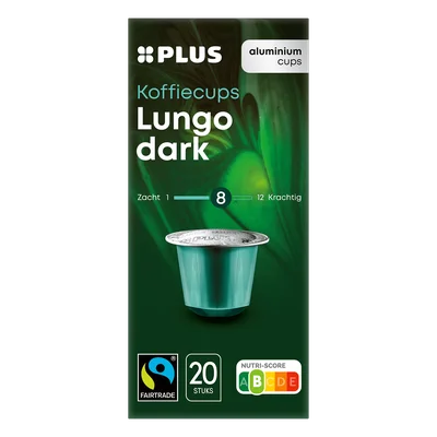 PLUS Koffiecapsules lungo dark fairtrade