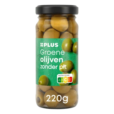PLUS Groene olijven zonder pit