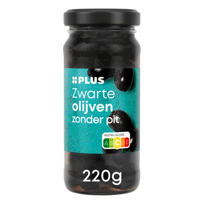 PLUS Zwarte olijven zonder pit
