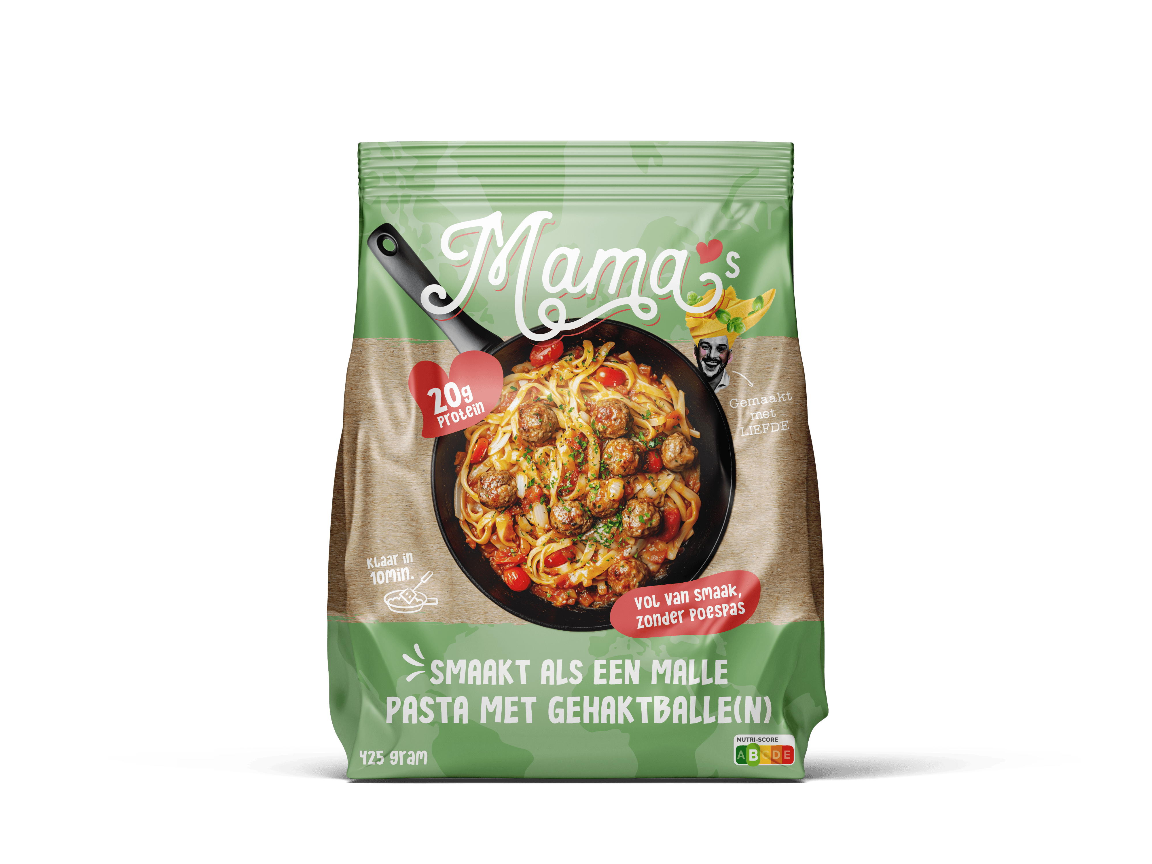 Mama's Maaltijden Pasta with meatballs