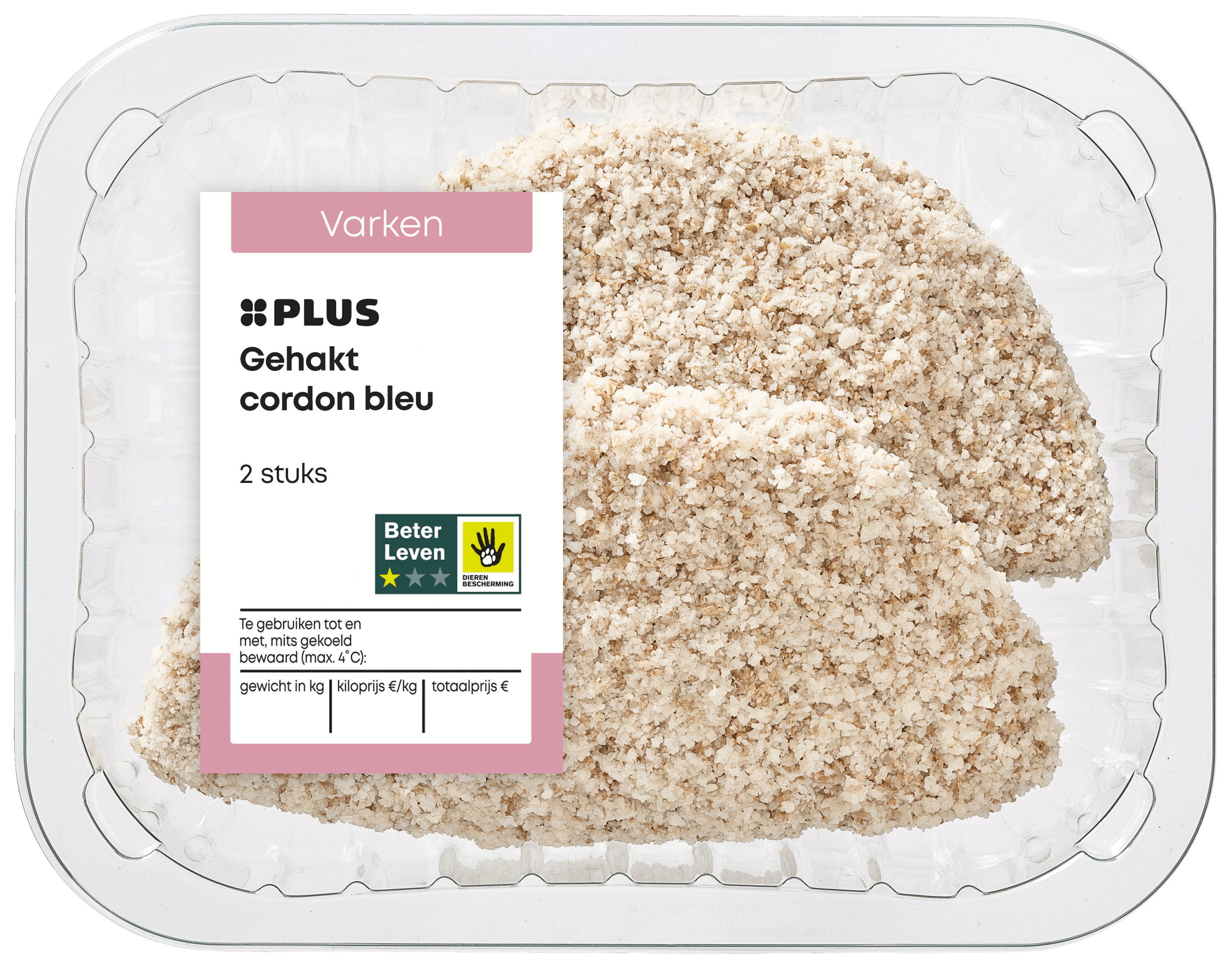 PLUS Gehakt cordon bleu 2 stuks