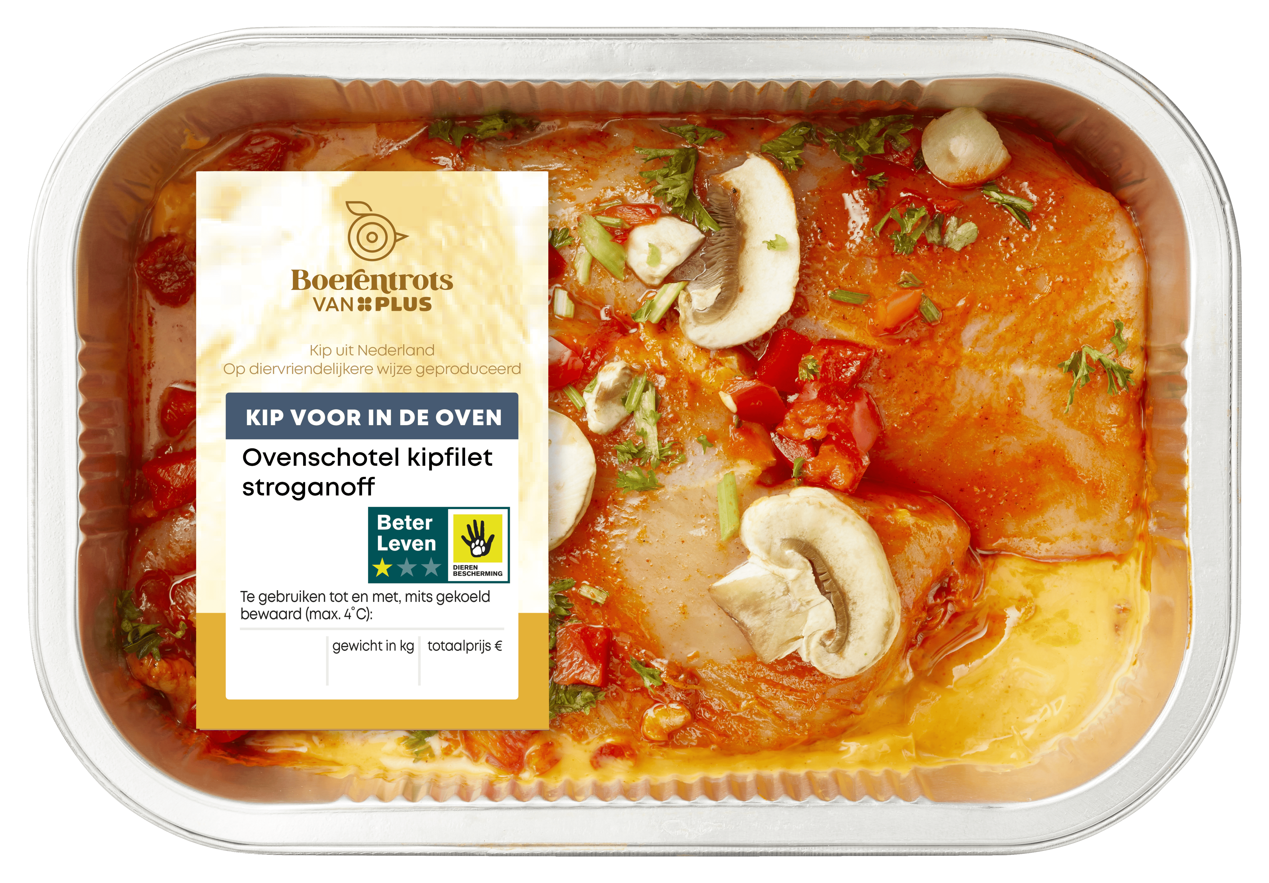 PLUS Boerentrots Ovenschotel Kipfilet stroganoff
