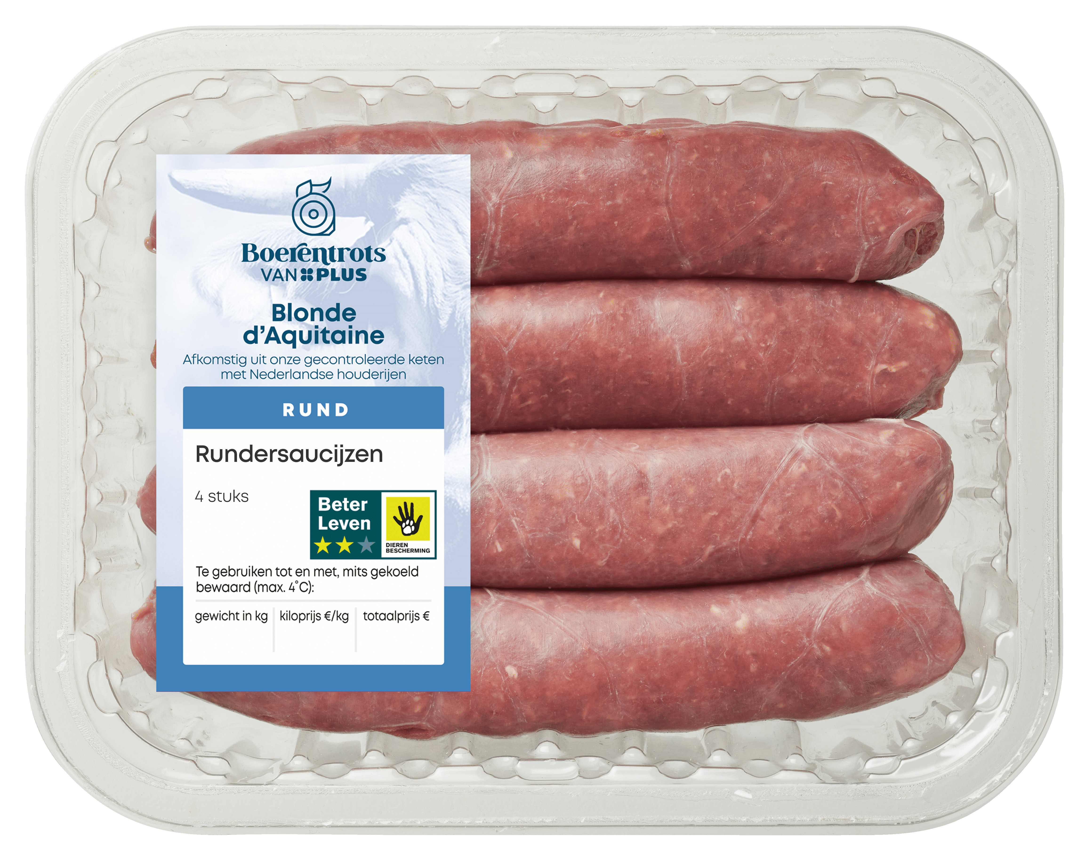 PLUS Boerentrots Rundersaucijzen 4 stuks
