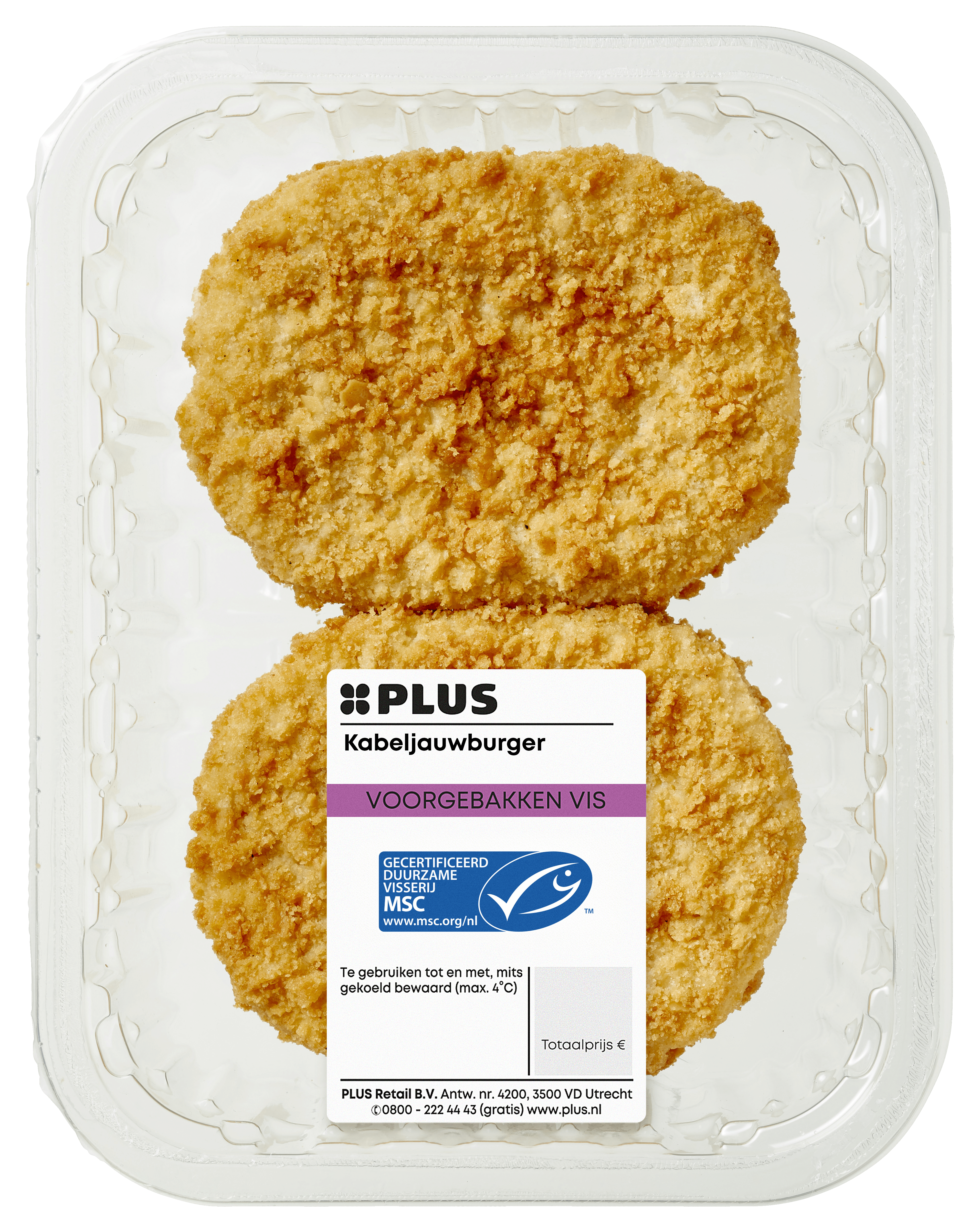 PLUS Gebakken kabeljauwburger 200 GR