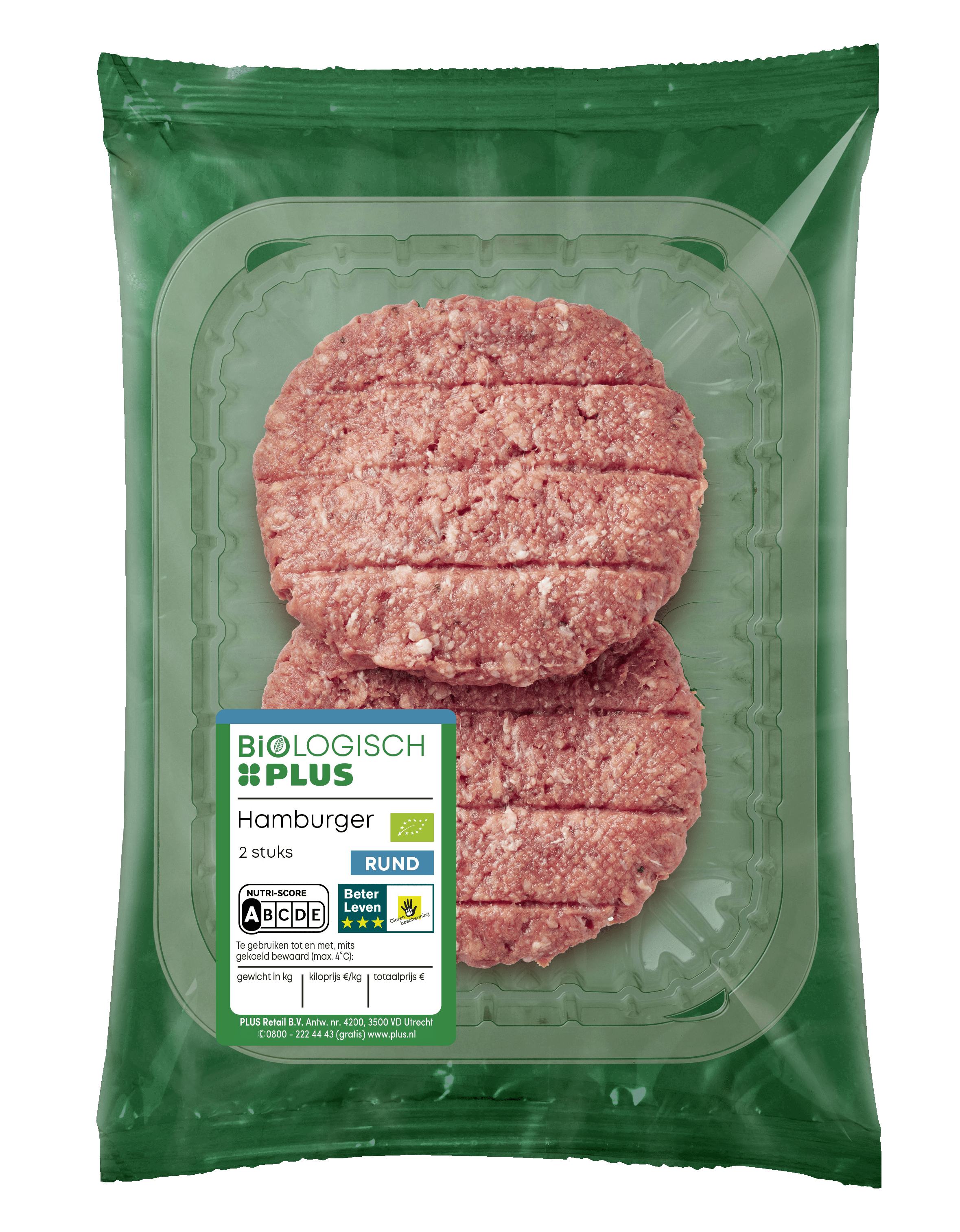 Biologisch PLUS Hamburger 2 stuks