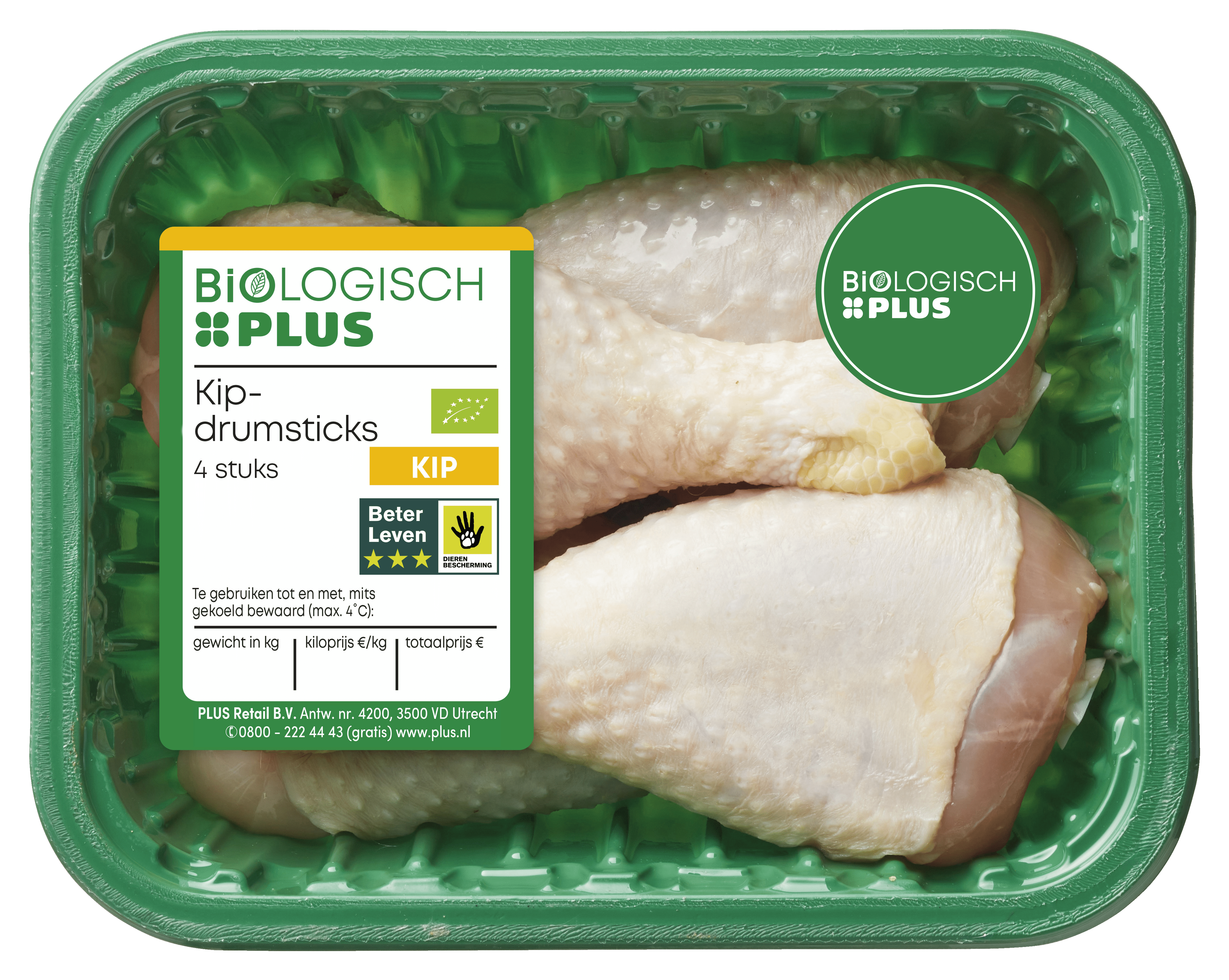 Biologisch PLUS Kipdrumsticks