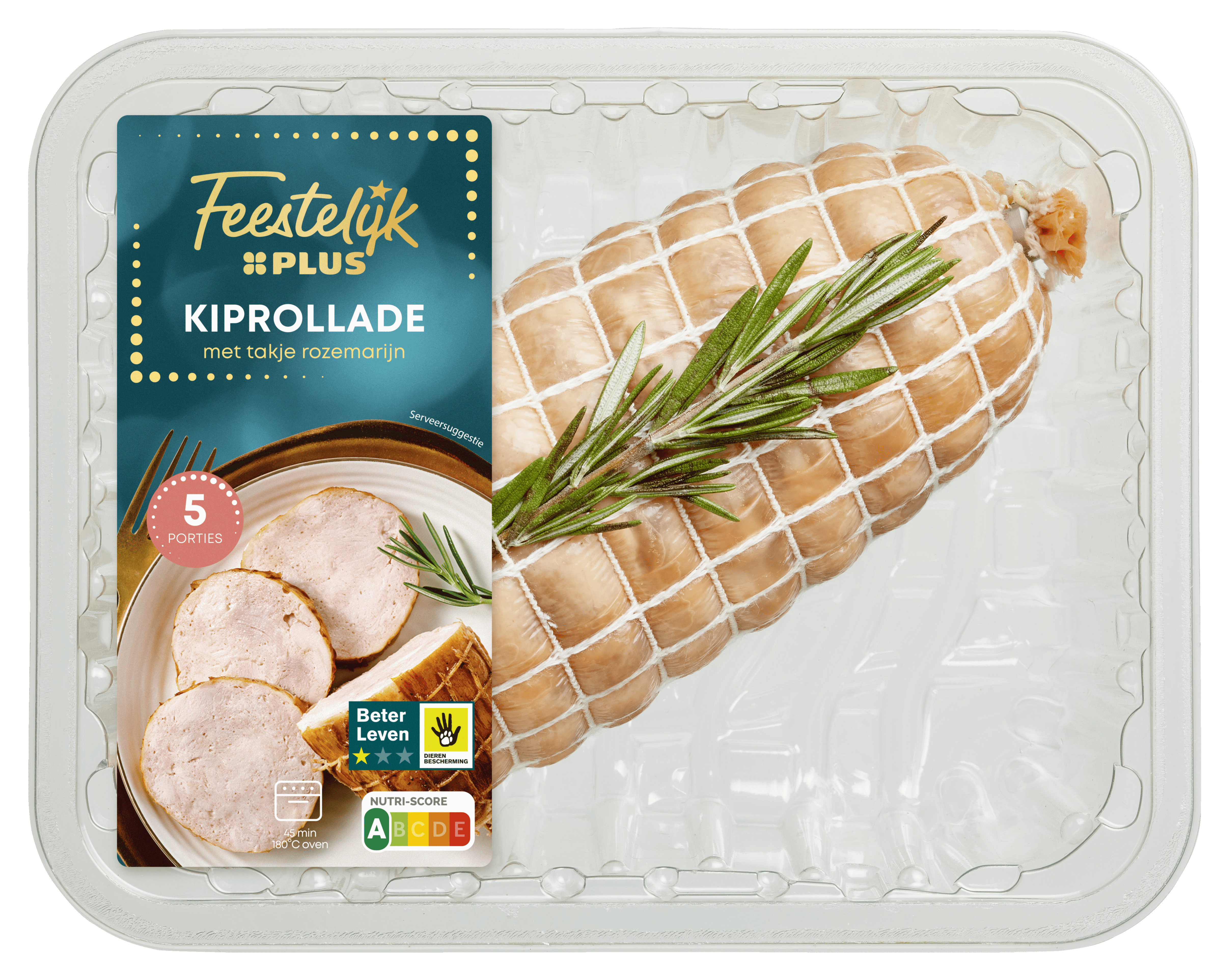 Feestelijk PLUS Kiprollade met een takje rozemarijn