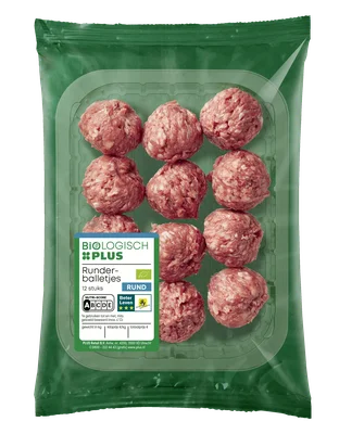 Biologisch PLUS Runderballetjes 12 stuks