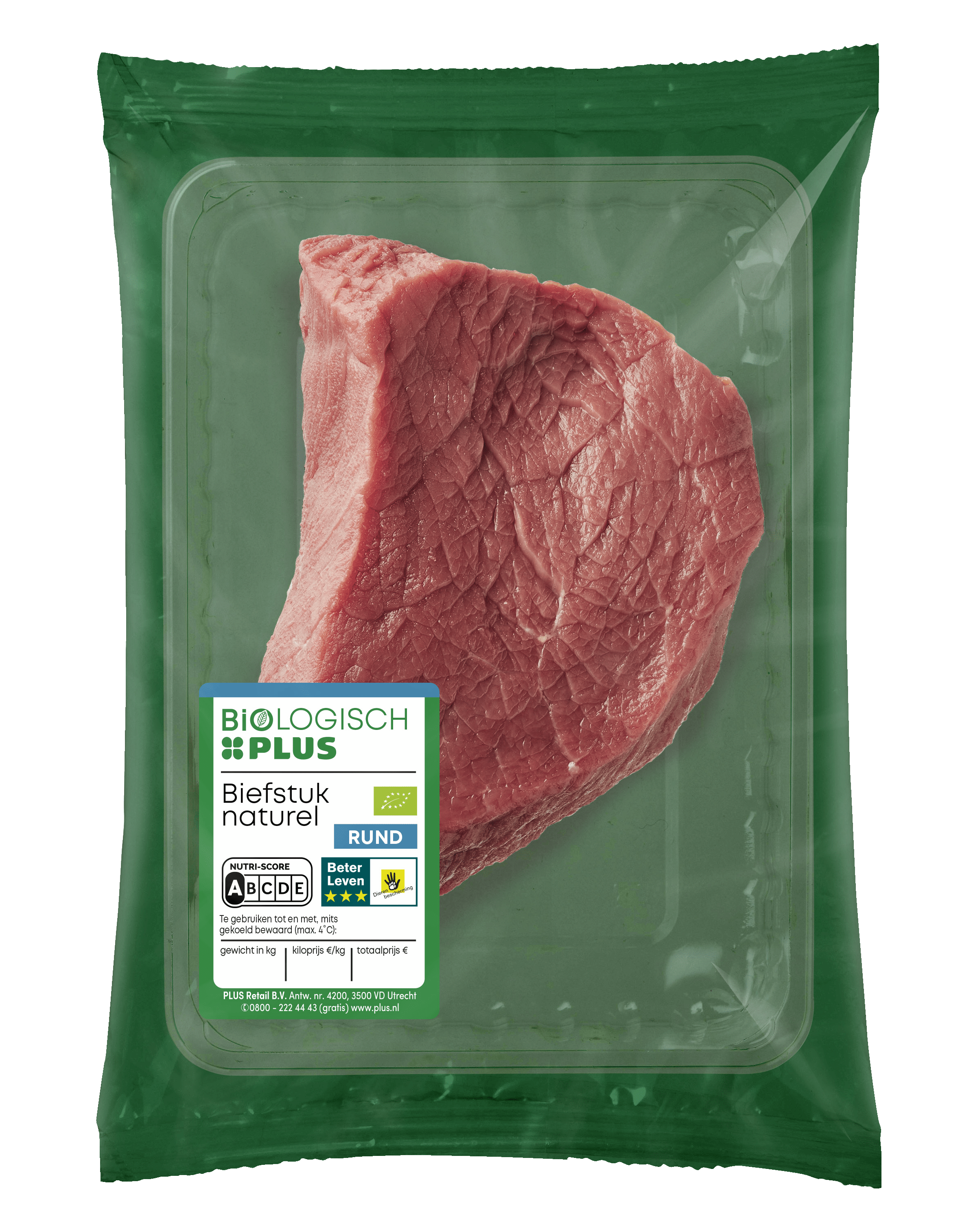 Biologisch PLUS Biefstuk naturel 1 stuk