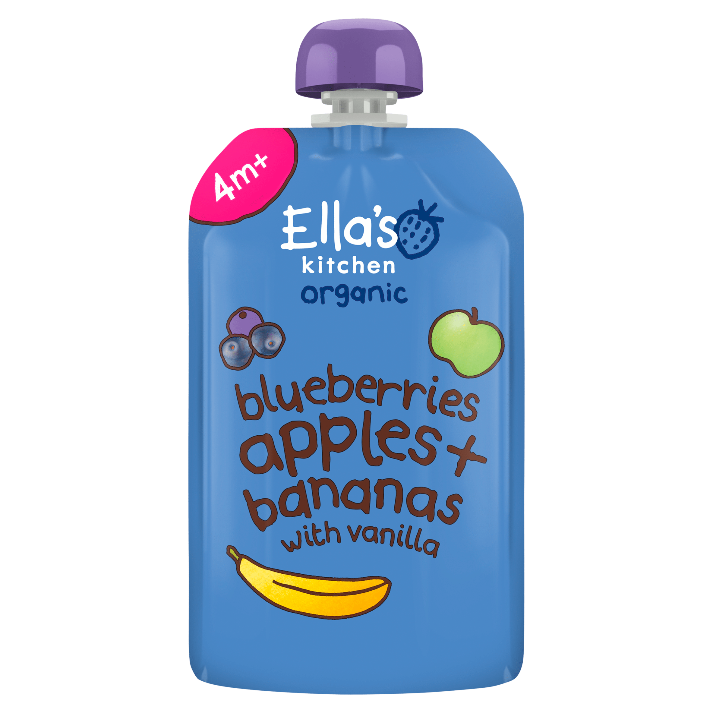 Ella's Kitchen 4+ Blueberries, Apples, Banana vanilla