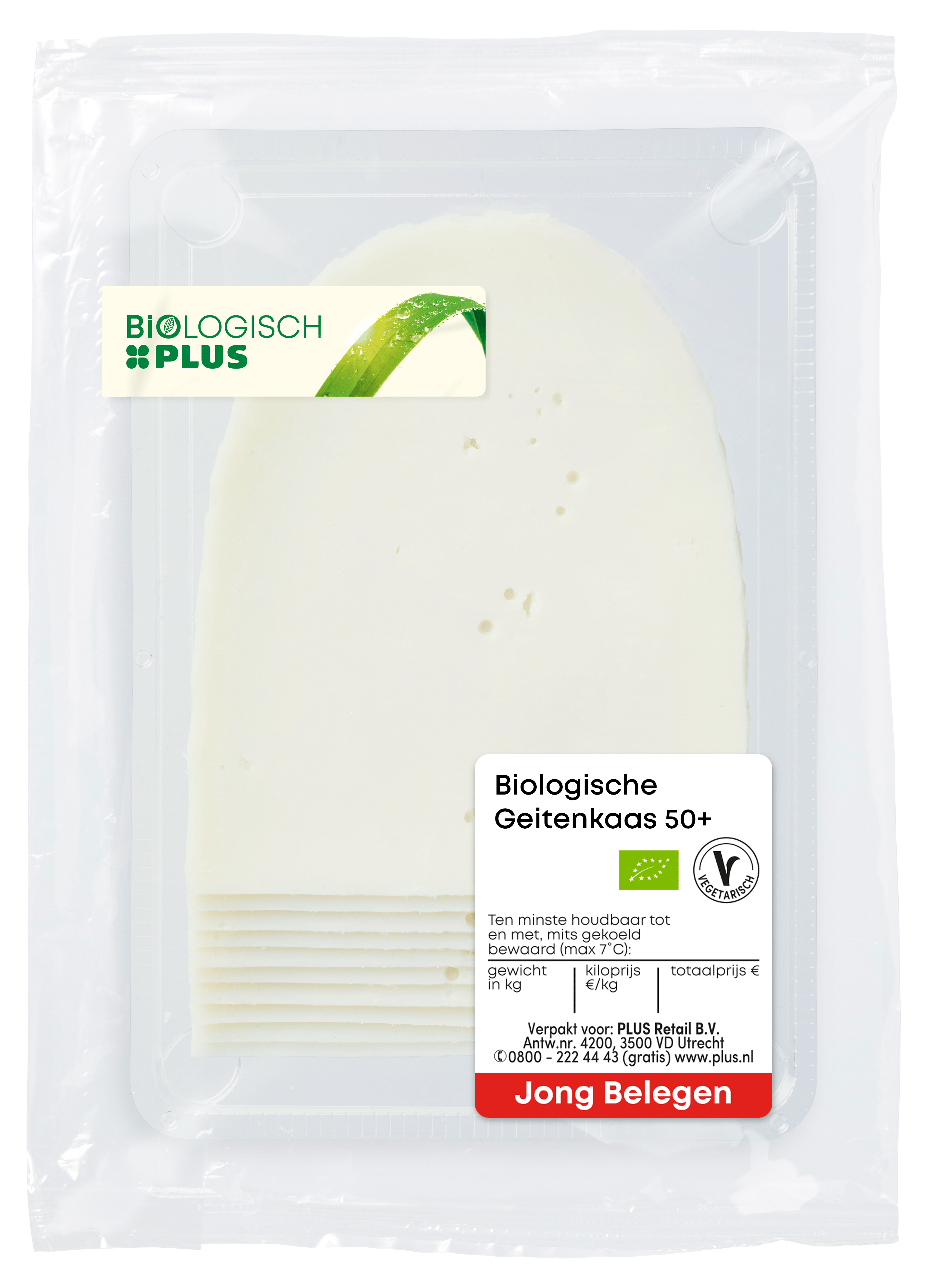 Biologisch PLUS Geitenkaas jong belegen 50+ plakken