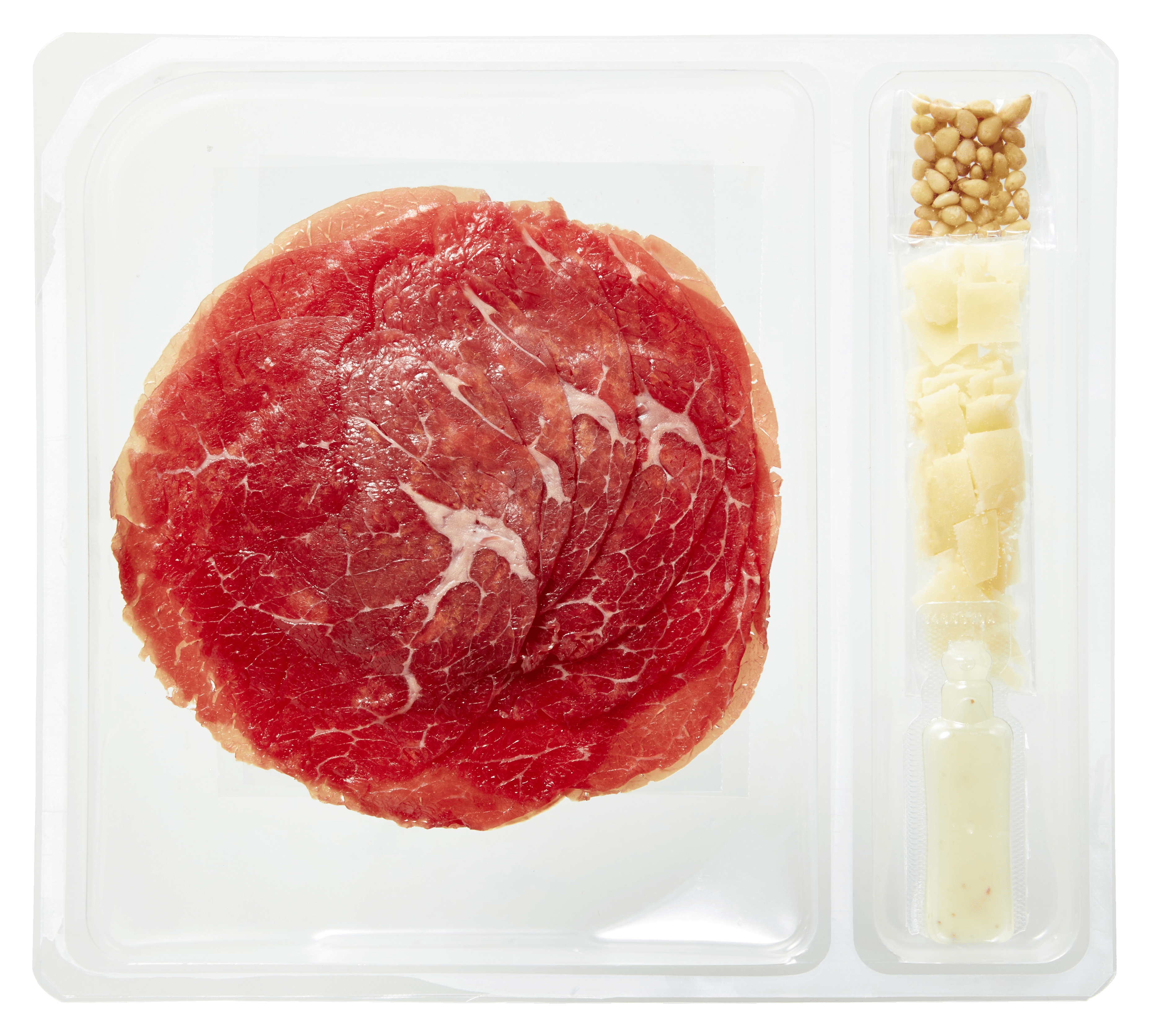 PLUS Carpaccio kaas pijnboompit dressing