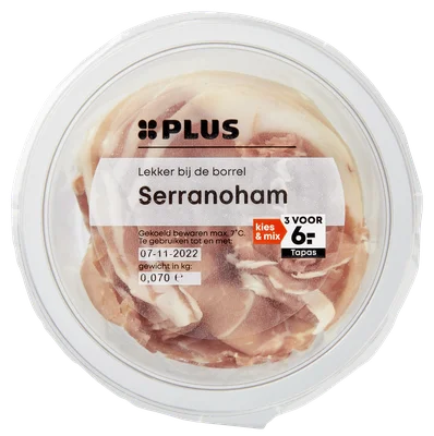 PLUS Dungesneden serranoham