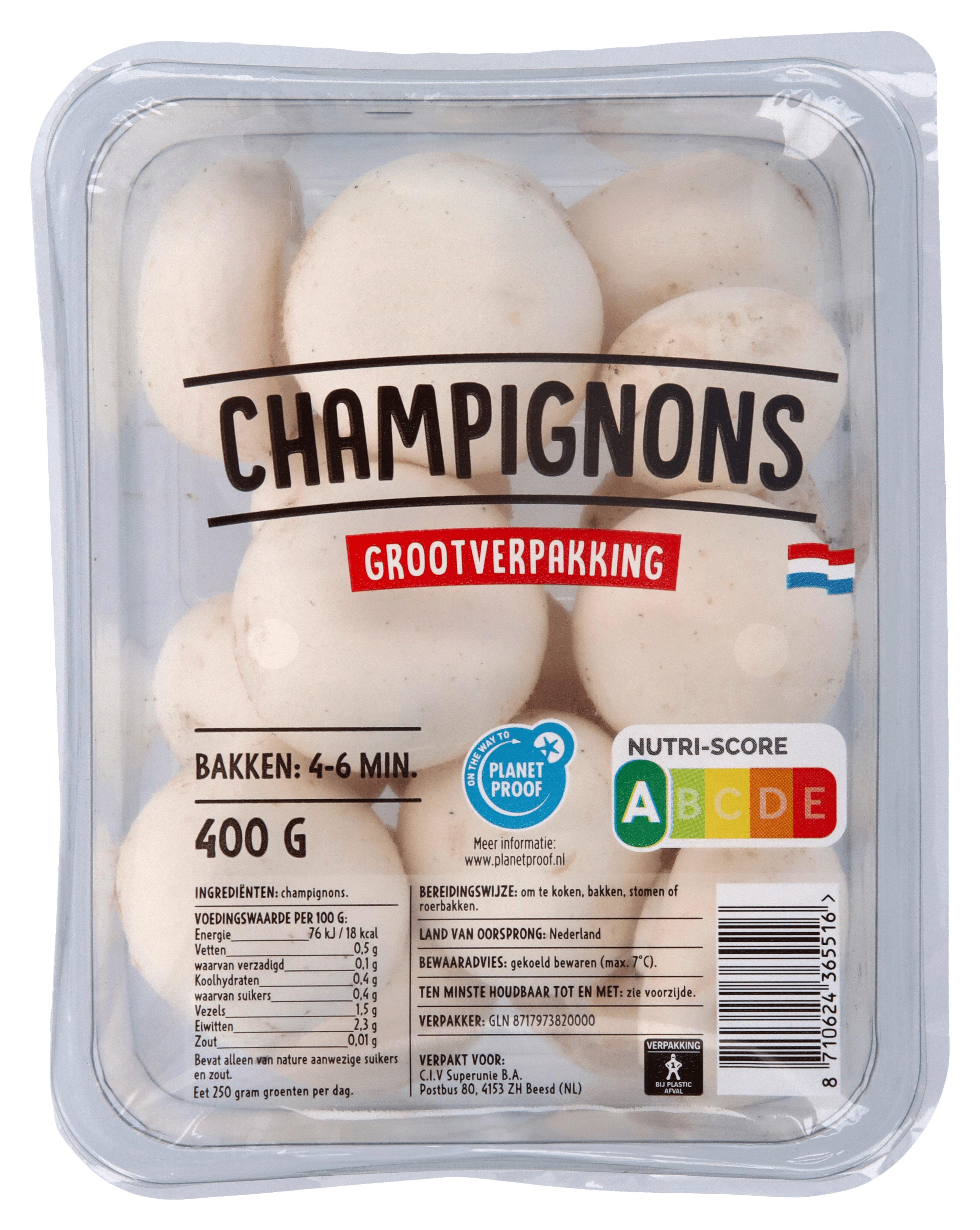 Neutraal Champignons wit voordeelverpakking