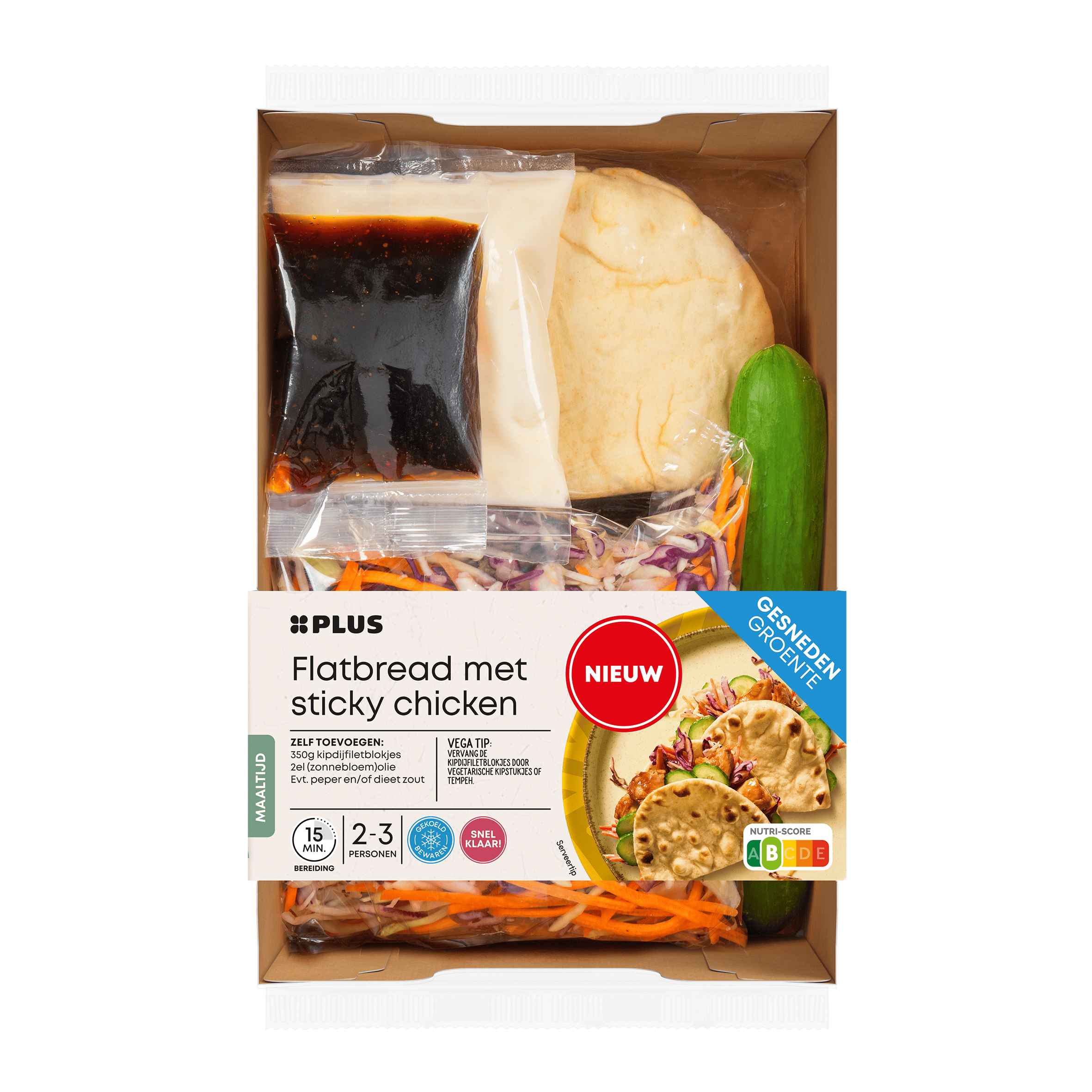 PLUS Pakket Flatbread sticky chicken