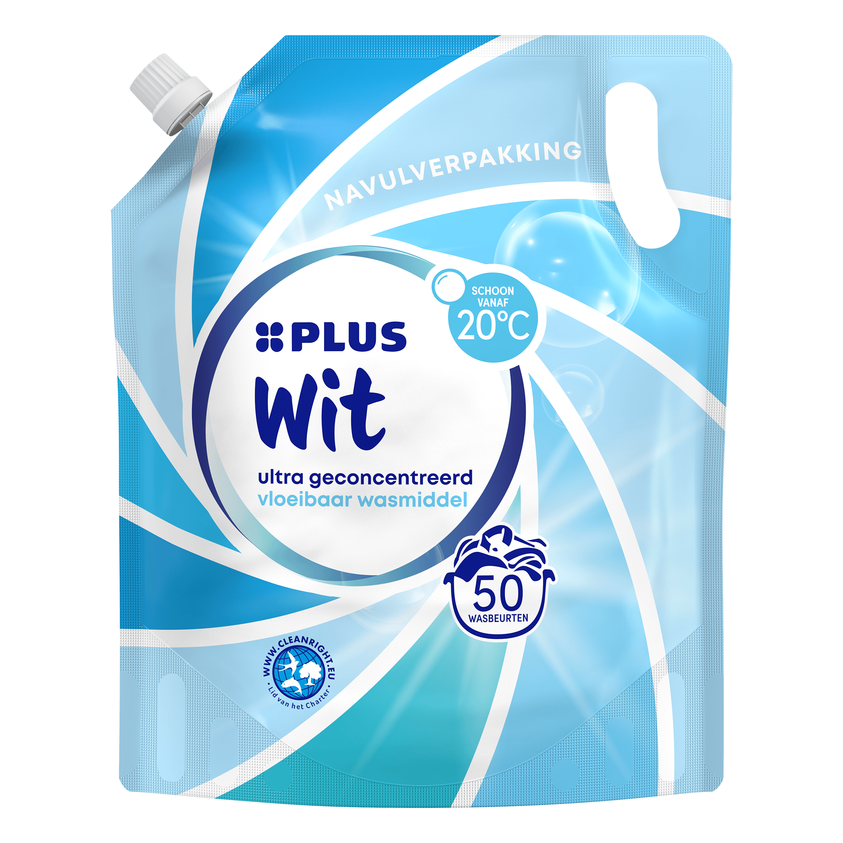 PLUS Vloeibaar wasmiddel navulzak wit