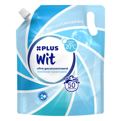 PLUS Vloeibaar wasmiddel navulzak wit
