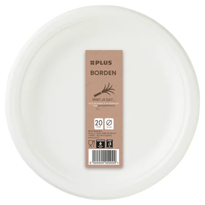 PLUS Bord rond 23cm bagasse