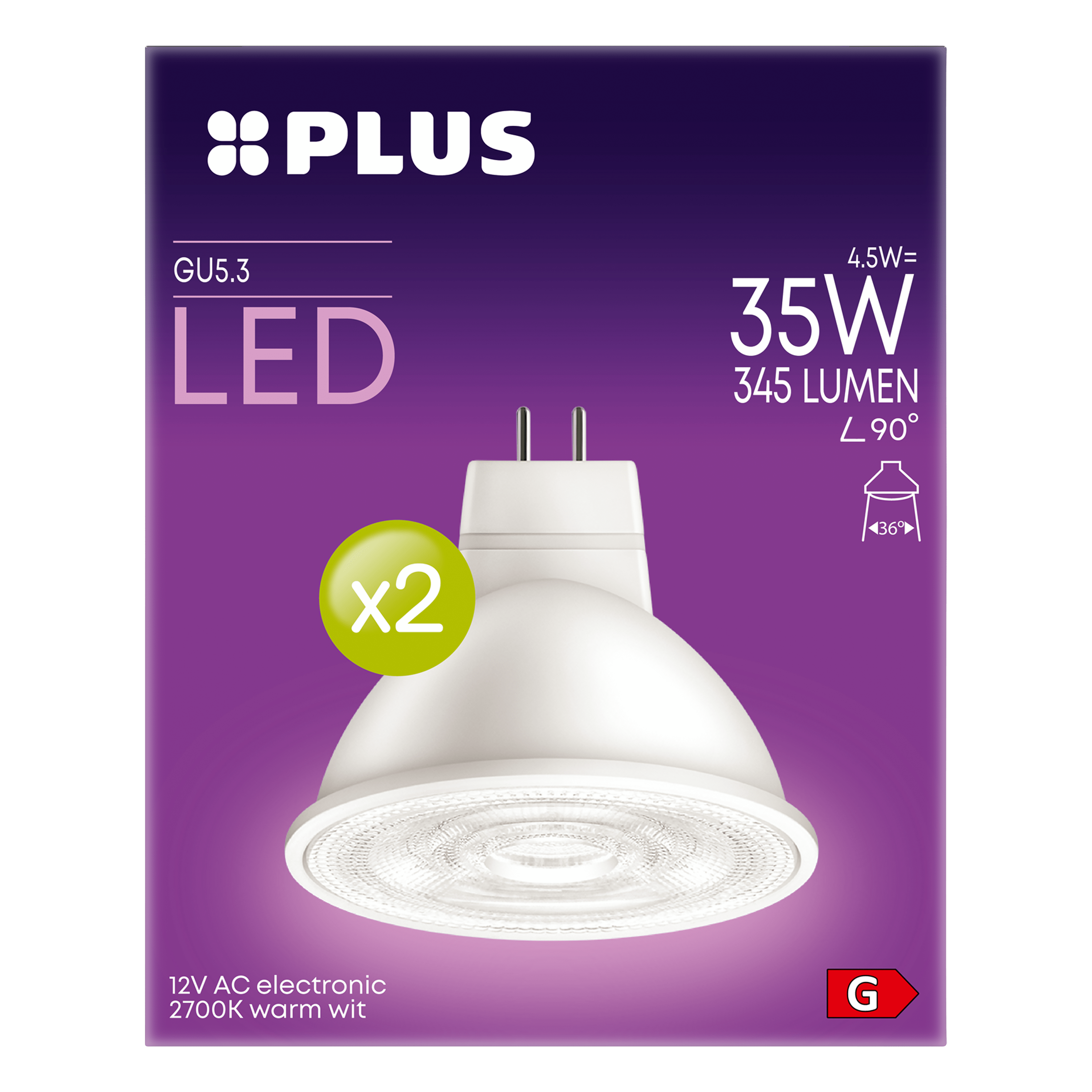 PLUS LED 35W GU5.3 12V 2PK