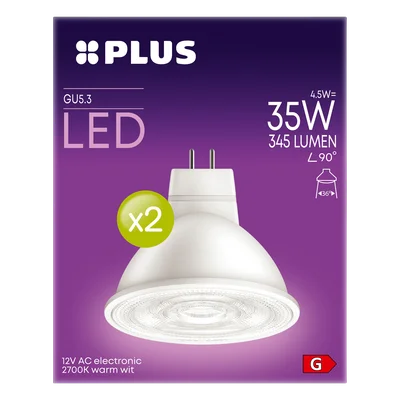 PLUS LED 35W GU5.3 12V 2PK