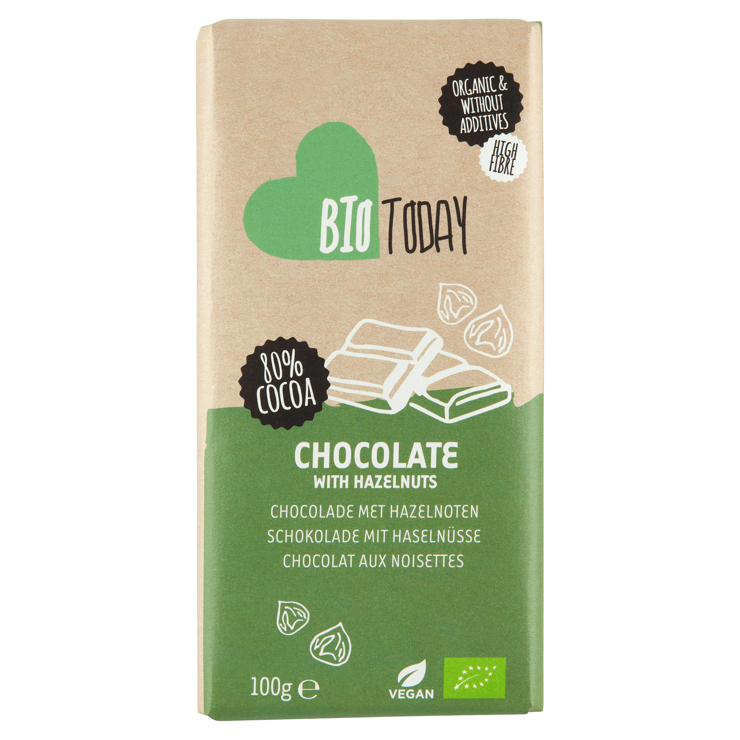 BioToday Chocoladetablet hazelnoot bio