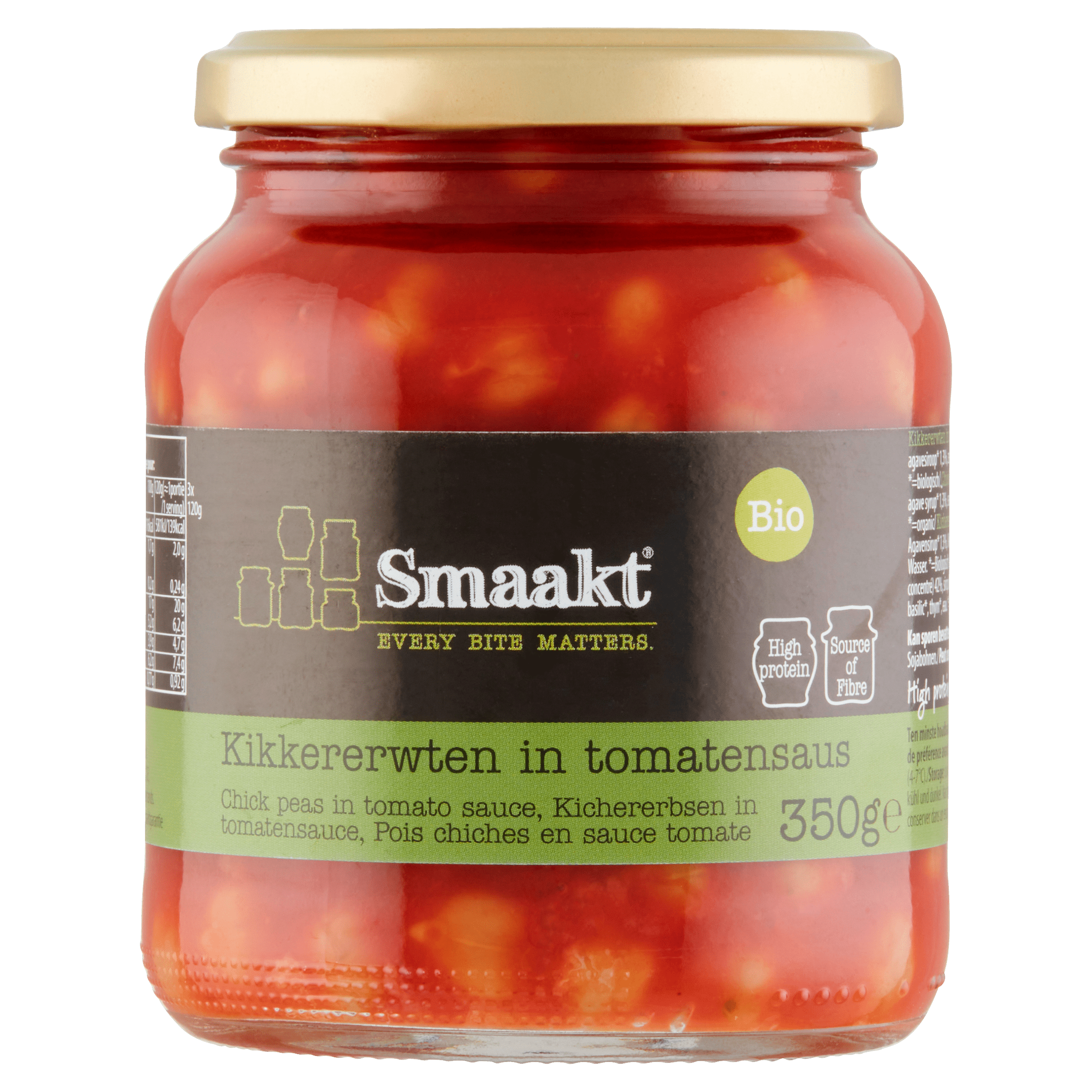 Smaakt Kikkererwten tomatensaus bio