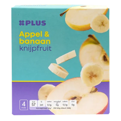 PLUS Knijpfruit appel & banaan 4x90gr