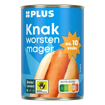 PLUS Knakworsten mager
