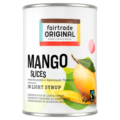 Fairtrade Original Mango slices in light syrup Fairtrade