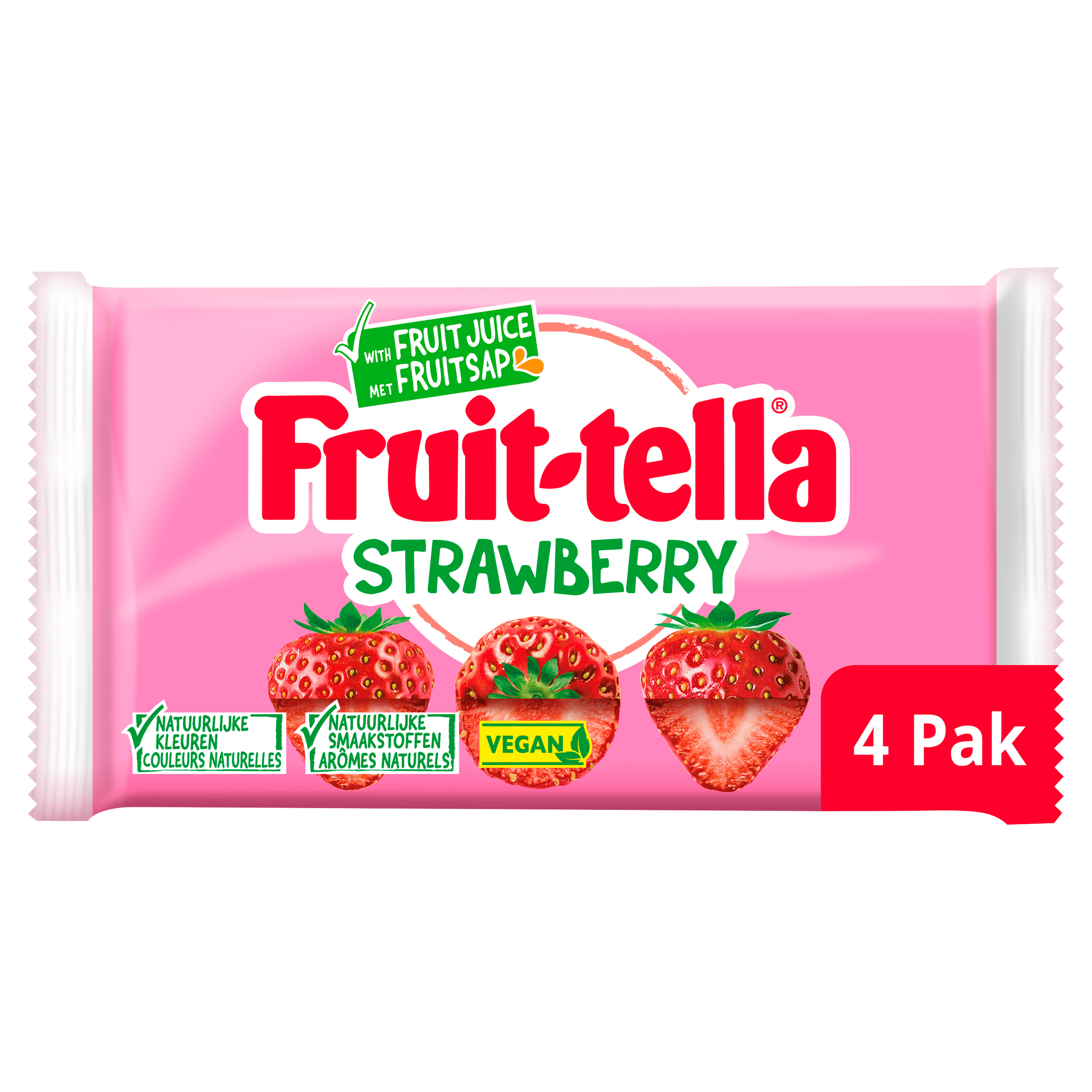 Fruittella Aardbei vegan 4-pack