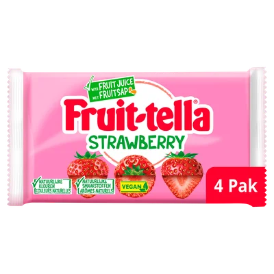 Fruittella Aardbei vegan 4-pack