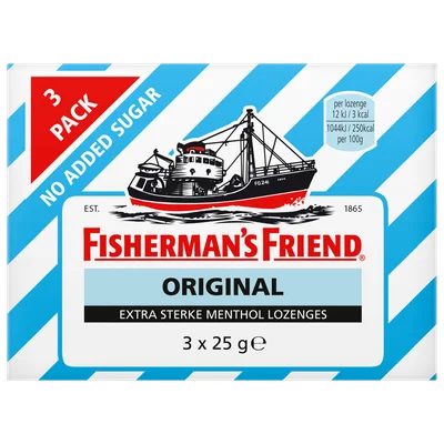 Fisherman's Friends Original Extra Sterk suikervrij 3 pack
