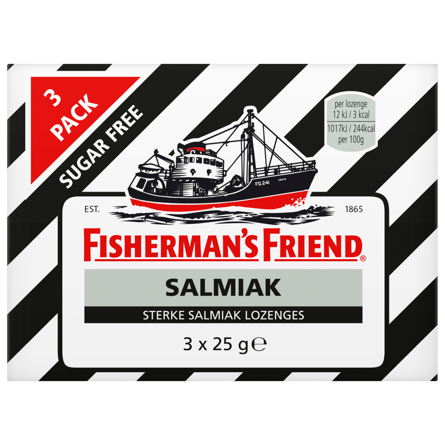 Fisherman's Friends Salmiak suikervrij 3 pack