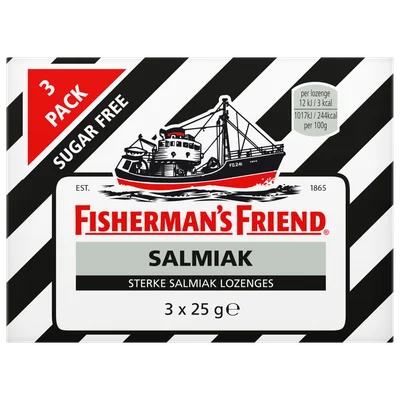 Fisherman's Friends Salmiak suikervrij 3 pack